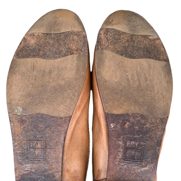 Frye Women's Carson Ballet Leather Flats in Tan Brown Size 8M - Picture 10 of 11